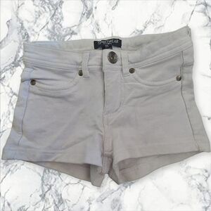 Streetwear Society Light Gray Denim Shortie Shorts